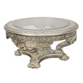 Acme LV01202 Astoria grand Danae champagne and gold finish wood french inspired 47" round coffee table with ornate accents