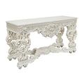 Acme LV01219 Astoria grand Adara antique white finish wood french inspired sofa entry hall console table with ornate accents