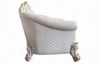 Acme LV01329-30 2 pc Astoria grand bordadora vendome ii antique pearl finish wood two tone ivory fabric sofa and love seat set