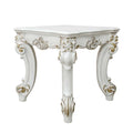 Acme LV01333 Rosdorf park caiden Vendom II antique pearl finish wood carved accents end table