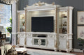 Acme LV01520-21 4 pc Astoria grand welty vendome ii pearl white finish wood entertainment center wall unit TV stand