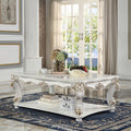 Acme LV01526 Astoria grand vendome antique pearl finish wood ornate accents coffee table lower shelf