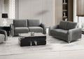 Acme LV01710-11 2 pc Wenona grey velvet fabric sofa and love seat set rounded arms chrome accents