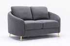 Acme LV01771-72  2 pc  Orren ellis Yuina gray linen like fabric sofa and love seat with curved arms