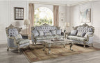 Acme LV01780-81 2 pc set Astoria grand Miliani antique bronze finish wood french inspired sofa and love seat with ornate accents