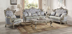 Acme LV01780-81 2 pc set Astoria grand Miliani antique bronze finish wood french inspired sofa and love seat with ornate accents