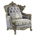 Acme LV01782 Astoria grand Miliani antique bronze finish wood french inspired high back chair with ornate accents