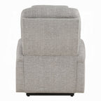 Acme LV02180 Evander light grey chenille power lift power recliner chair cup holders
