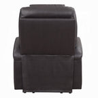 Acme LV02181 Evander dark brown faux leather power lift power recliner chair cup holders