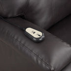 Acme LV02181 Evander dark brown faux leather power lift power recliner chair cup holders