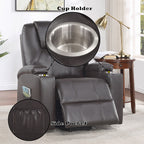 Acme LV02181 Evander dark brown faux leather power lift power recliner chair cup holders