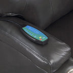 Acme LV02182 Evander gunmetal faux leather power lift power recliner chair cup holders