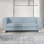 Acme LV02346-47 2 pc Saree light teal chenille fabric woven design white accents sofa and love seat set