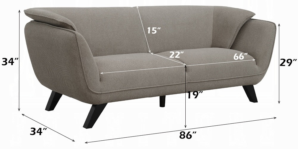 Acme LV02368-69 2 pc A&J Homes studio Valin brown linen like fabric sofa and love seat set padded backs