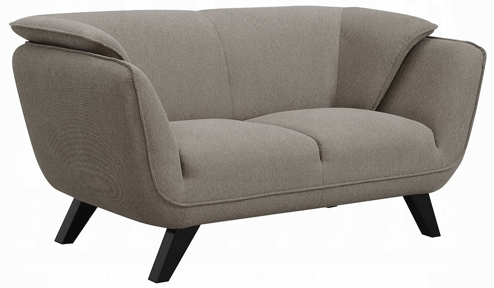 Acme LV02368-69 2 pc A&J Homes studio Valin brown linen like fabric sofa and love seat set padded backs