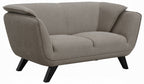 Acme LV02368-69 2 pc A&J Homes studio Valin brown linen like fabric sofa and love seat set padded backs