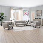 Acme LV02368-69 2 pc A&J Homes studio Valin brown linen like fabric sofa and love seat set padded backs