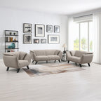 Acme LV02368-69 2 pc A&J Homes studio Valin brown linen like fabric sofa and love seat set padded backs