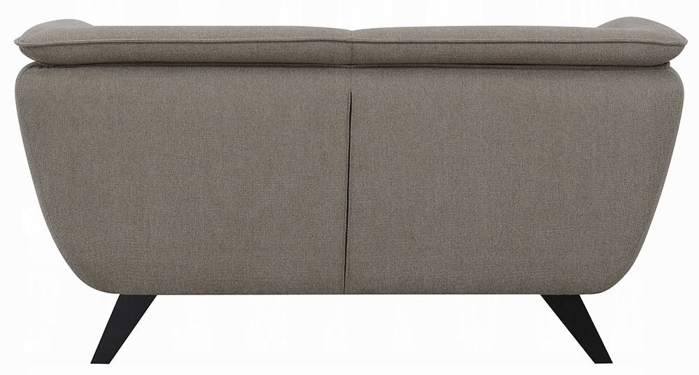Acme LV02368-69 2 pc A&J Homes studio Valin brown linen like fabric sofa and love seat set padded backs