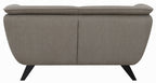 Acme LV02368-69 2 pc A&J Homes studio Valin brown linen like fabric sofa and love seat set padded backs