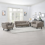 Acme LV02368-69 2 pc A&J Homes studio Valin brown linen like fabric sofa and love seat set padded backs