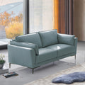Acme LV02388 Skyline decor mesut Mi Place modern light blue top grain leather love seat