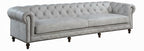 Acme LV02404 Ofer vintage white top grain leather chesterfield style button tufted 122" sofa