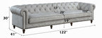Acme LV02404 Ofer vintage white top grain leather chesterfield style button tufted 122" sofa