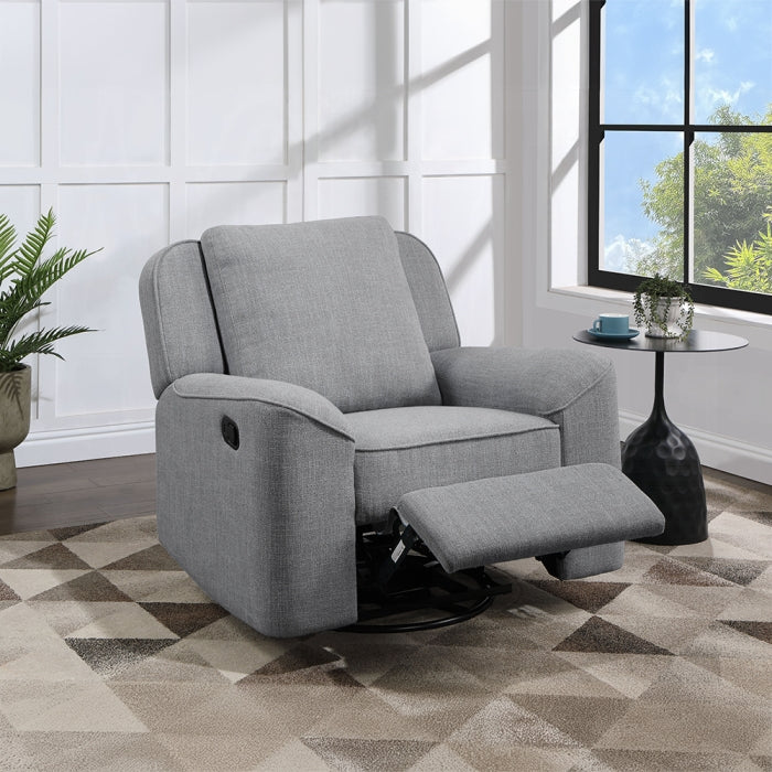 Acme LV02535 Destiny grey linen glider rocker swivel recliner chair