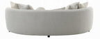 Acme LV02542  Iniko beige boucle fabric curved wrap around design sofa with rounded back and arms