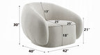Acme LV02543 Isabel beige boucle fabric swivel accent chair rounded back overstuffed design