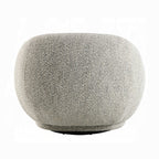 Acme LV02568 Isabel brown boucle fabric swivel accent chair rounded back overstuffed design