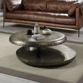 Acme LV02595 Brancaster bronze aluminum 39" round stacking industrial coffee table with base