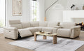 Acme LV02680 6 PC Dayana beige boucle fabric power motion sectional sofa with adjustable headrests and cup console