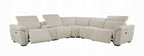 Acme LV02680 6 PC Dayana beige boucle fabric power motion sectional sofa with adjustable headrests and cup console