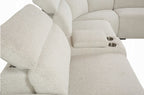 Acme LV02680 6 PC Dayana beige boucle fabric power motion sectional sofa with adjustable headrests and cup console