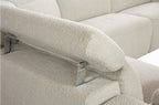 Acme LV02680 6 PC Dayana beige boucle fabric power motion sectional sofa with adjustable headrests and cup console