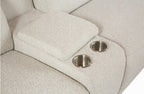 Acme LV02680 6 PC Dayana beige boucle fabric power motion sectional sofa with adjustable headrests and cup console