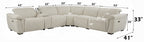 Acme LV02680 6 PC Dayana beige boucle fabric power motion sectional sofa with adjustable headrests and cup console