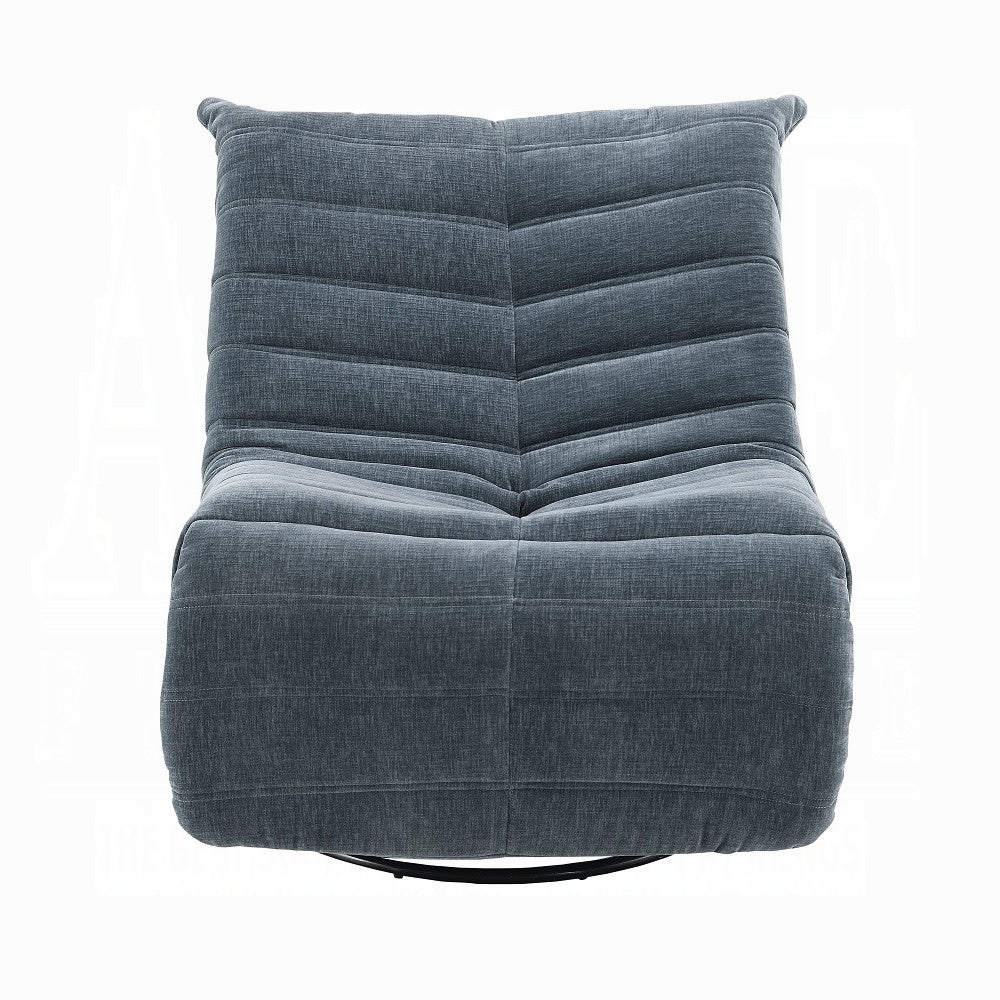 Acme LV02751 Talmon shadow grey chenille fabric armless swivel recliner chair