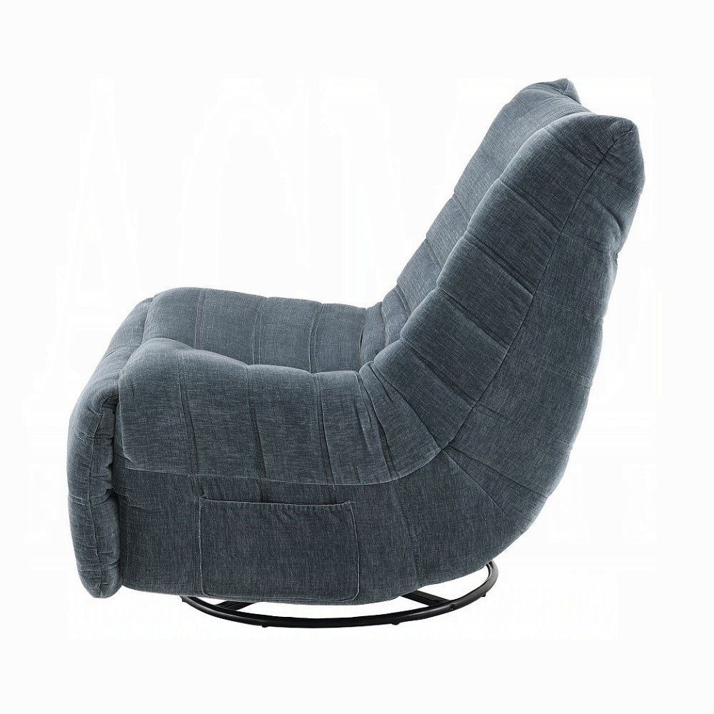 Acme LV02751 Talmon shadow grey chenille fabric armless swivel recliner chair