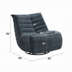 Acme LV02751 Talmon shadow grey chenille fabric armless swivel recliner chair