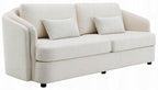 Acme LV02770-71 2 pc Mariko beige linen like fabric sofa and love seat set rounded backs
