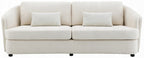 Acme LV02770-71 2 pc Mariko beige linen like fabric sofa and love seat set rounded backs