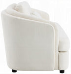 Acme LV02770-71 2 pc Mariko beige linen like fabric sofa and love seat set rounded backs