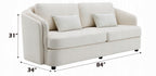 Acme LV02770-71 2 pc Mariko beige linen like fabric sofa and love seat set rounded backs
