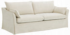 Acme LV02910-11 2 pc Shane beige linen like fabric sofa and love seat set flared arms skirted base