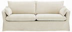 Acme LV02910-11 2 pc Shane beige linen like fabric sofa and love seat set flared arms skirted base