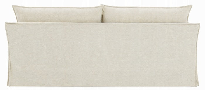 Acme LV02910-11 2 pc Shane beige linen like fabric sofa and love seat set flared arms skirted base