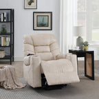Acme LV02995 Nairi light grey faux leather power lift recliner chair with heat and massage and USB charger